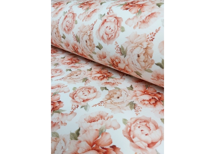 DZIANINA DRESOWA - ŁOSOSIOWE RÓŻYCZKI - 240g/m²/180cm